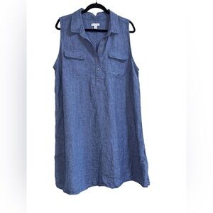 Charter Club Blue Sleeveless Polo Dress